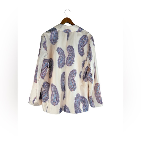 Xirena Rowe Paisley Print Women's Blazer in Ivory 100% Silk NWOT Size XL - Picture 3 of 9